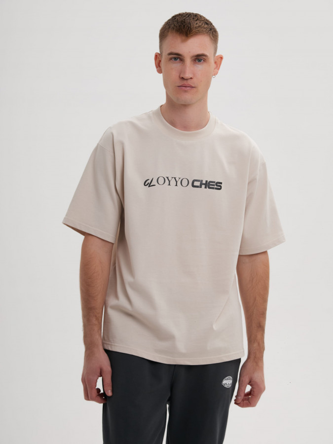 Футболка OYYO CLOTHES бежевая S