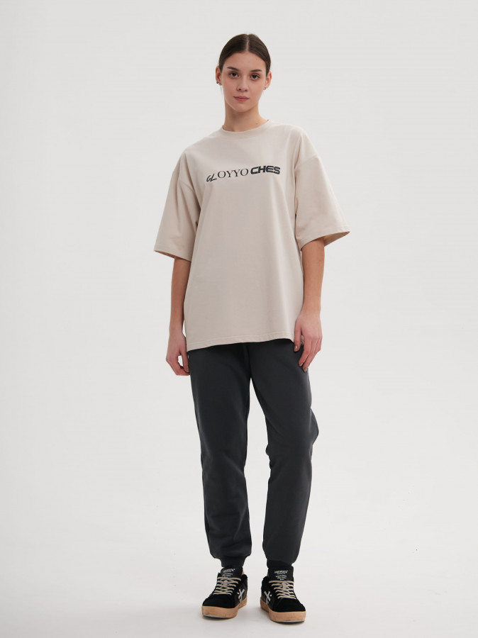 Футболка OYYO CLOTHES бежевая S