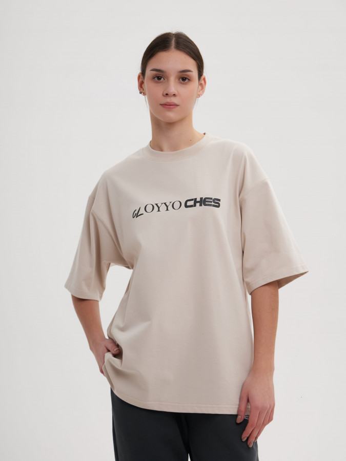 Футболка OYYO CLOTHES бежевая S