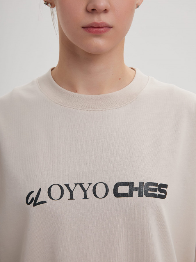 Футболка OYYO CLOTHES бежевая S