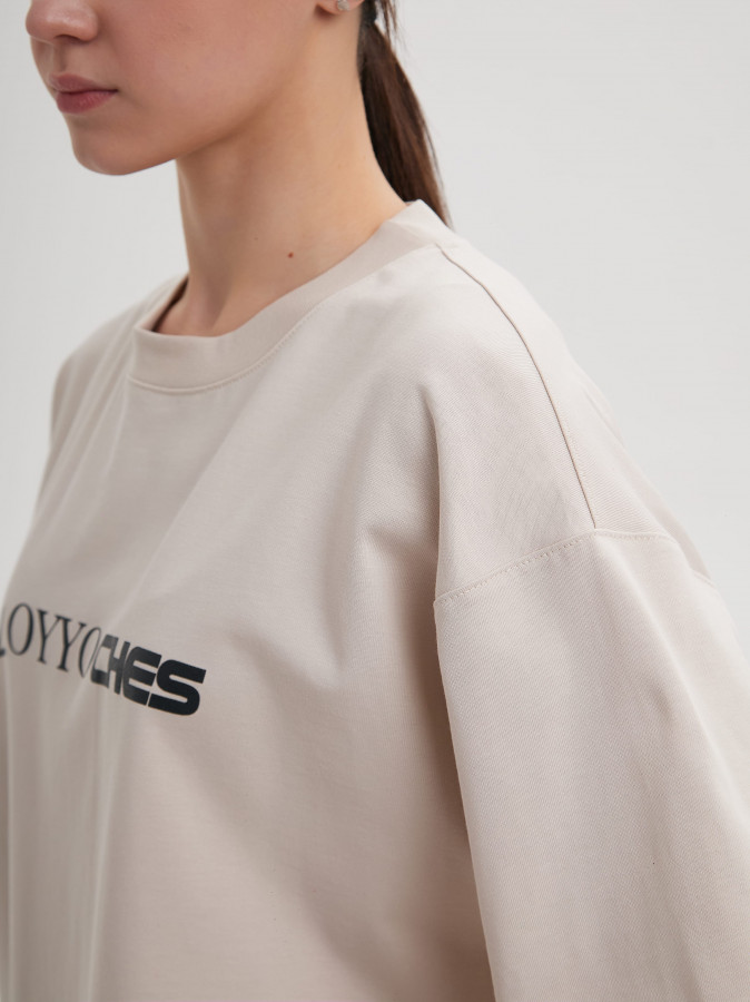 Футболка OYYO CLOTHES бежевая S