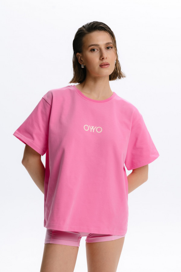 Футболка WITH LOVE  розовая XL